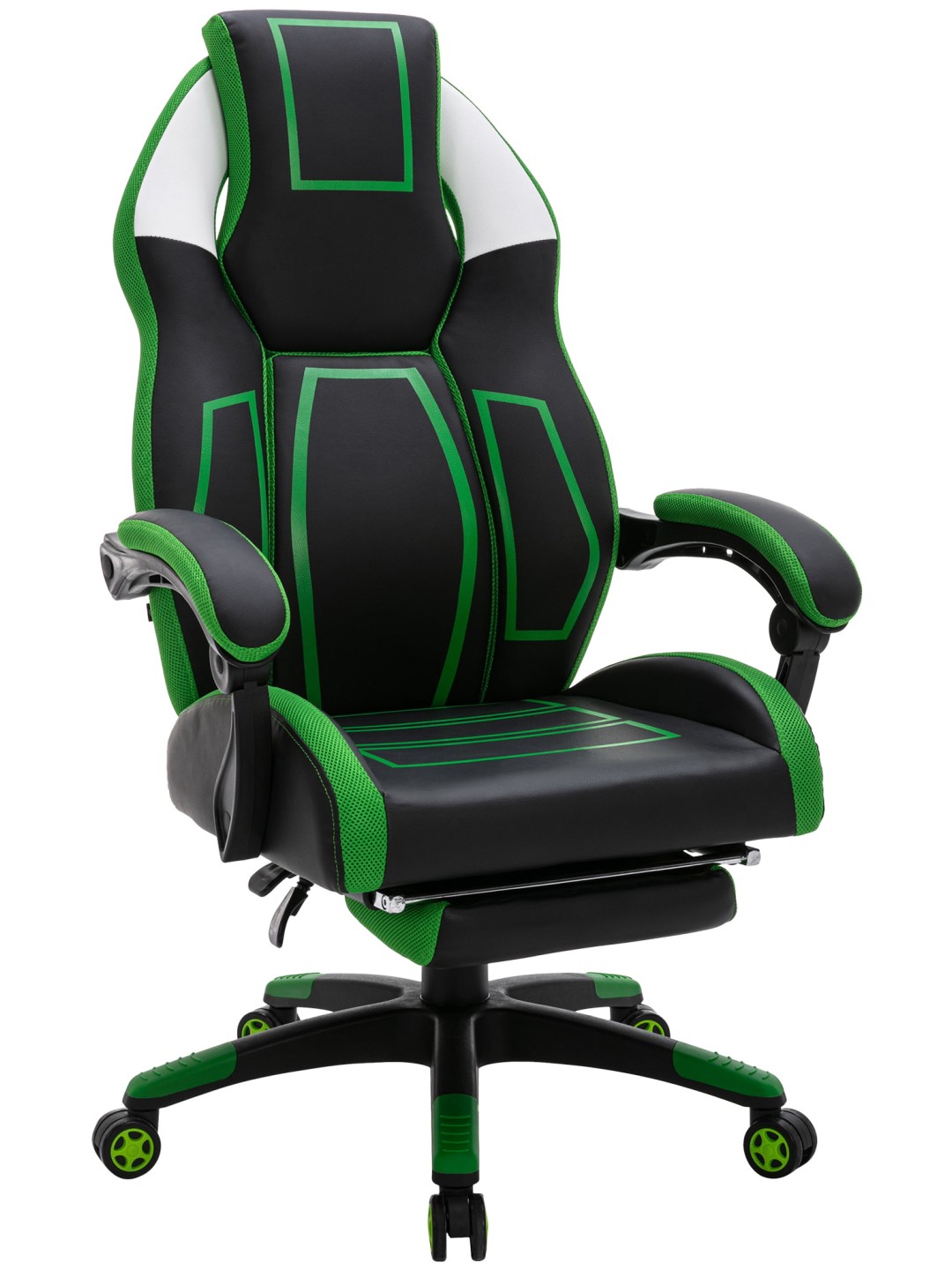 Clovis műbőr irodai szék, fekete/zöld