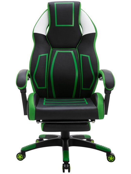 Clovis műbőr irodai szék, fekete/zöld