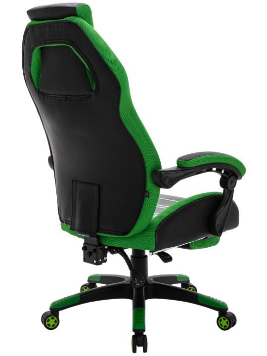 Clovis műbőr irodai szék, fekete/zöld