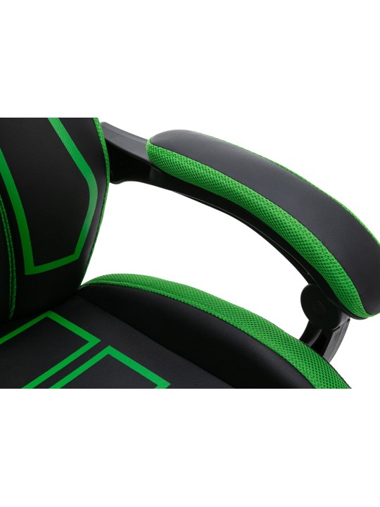 Clovis műbőr irodai szék, fekete/zöld