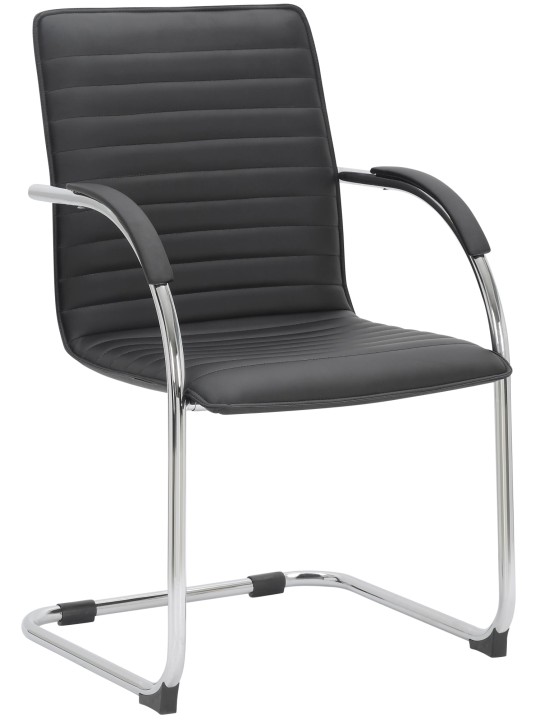 2 db Tira műbőr látogatószék szett, fekete