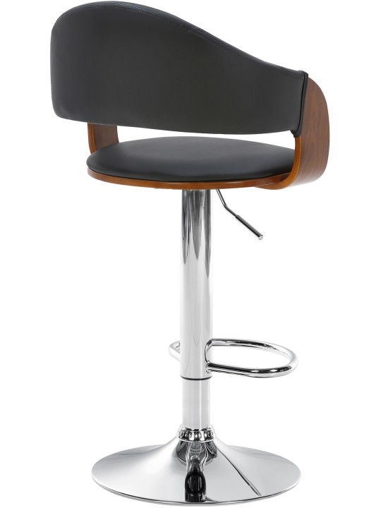 Bárszék Nilse műbőr króm, dió/fekete