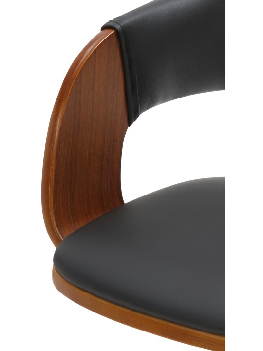 Bárszék Nilse műbőr króm, dió/fekete
