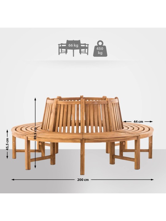Fapad Novum 200 cm körül, teak