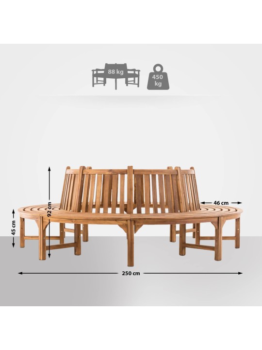 Fapad Novum 250 cm körül, teak