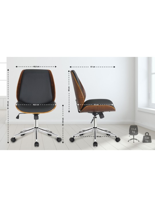 Irodai szék Mitch krómozott, dió/fekete