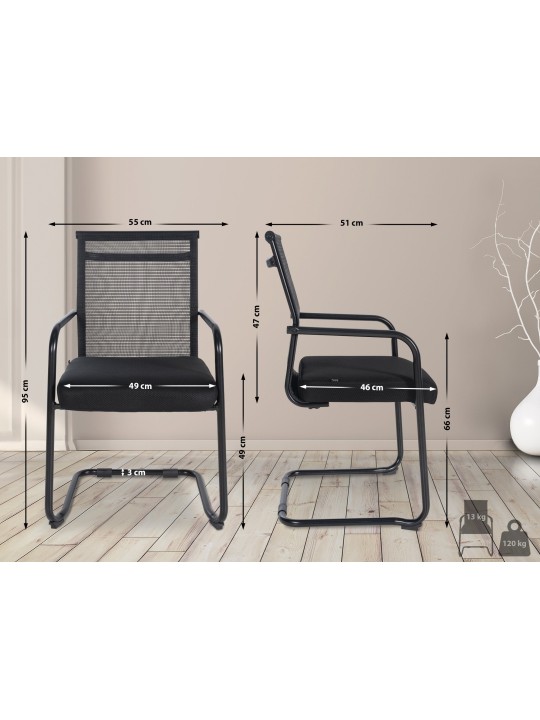 Denny látogatói szék, fekete