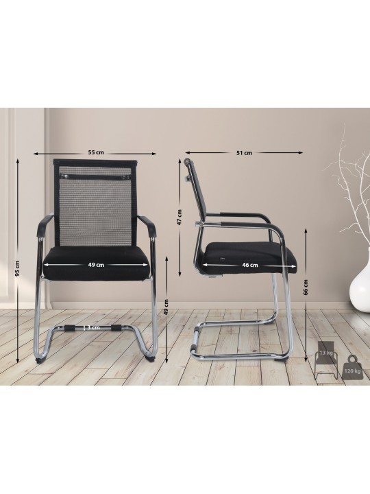 Denny látogatói szék, króm