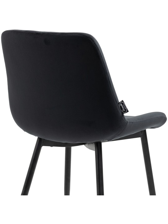 4db Victoria bársony étkezőszék készlet, fekete