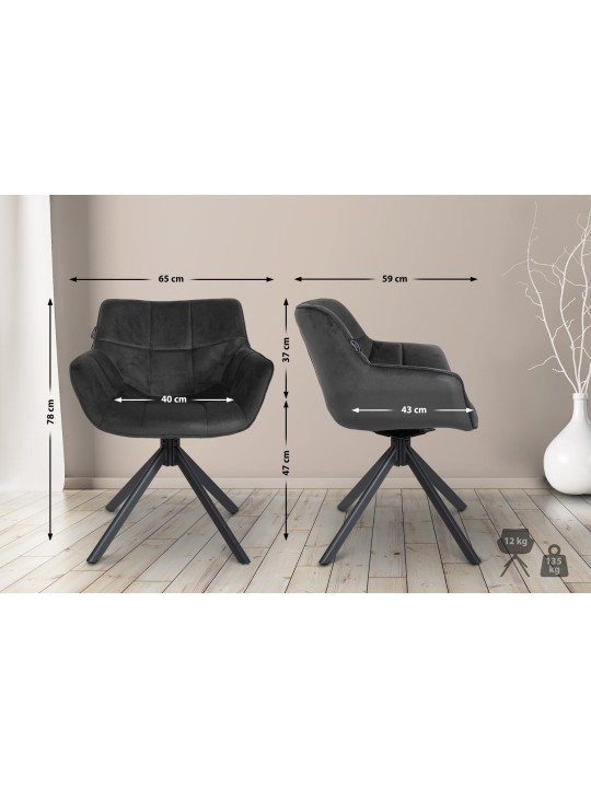 Westport bársony szék, sötétszürke Westport bársony szék, sötétszürke