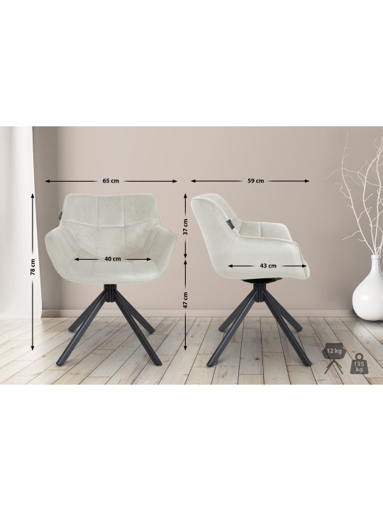 Westport bársony szék, krém