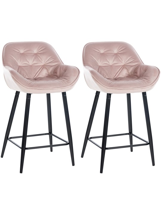 2 db bárszék szett Gibson 76 bársony, rózsaszín