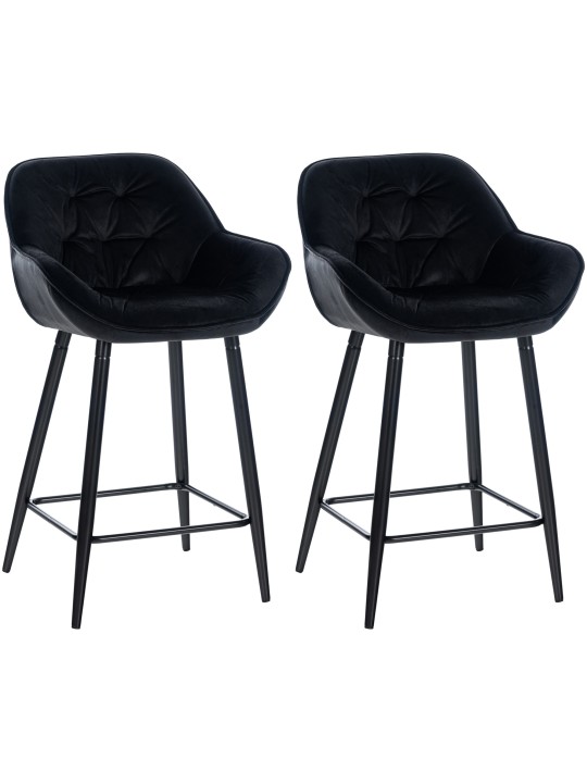 2 db bárszék szett Gibson 76 bársony, fekete