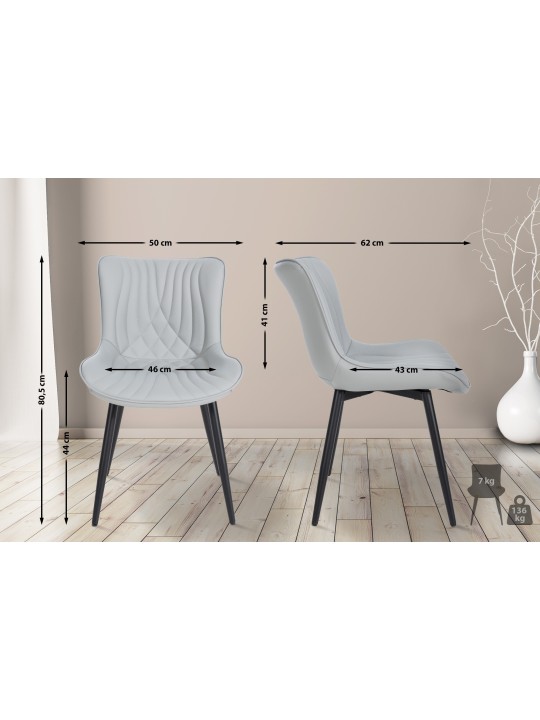 Brady műbőr szék, szürke