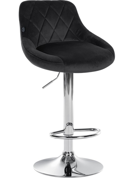 Bárszék Lazio bársony króm, fekete