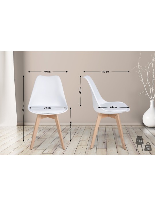 6 db Ramsey étkezőszék készlet, fehér