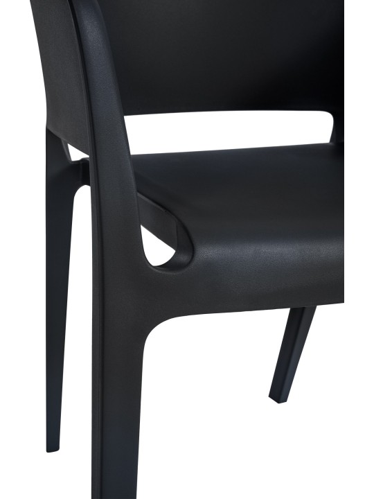 2 db egymásra rakható Puebla szék készlet, fekete