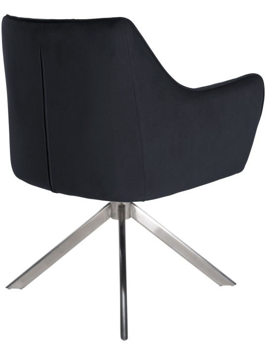 Étkezőszék Swing bársony rozsdamentes acélból, fekete