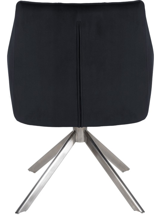 Étkezőszék Swing bársony rozsdamentes acélból, fekete