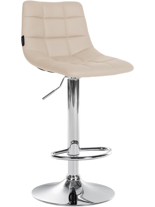 2 db bárszék Jerry króm műbőr szett, krém