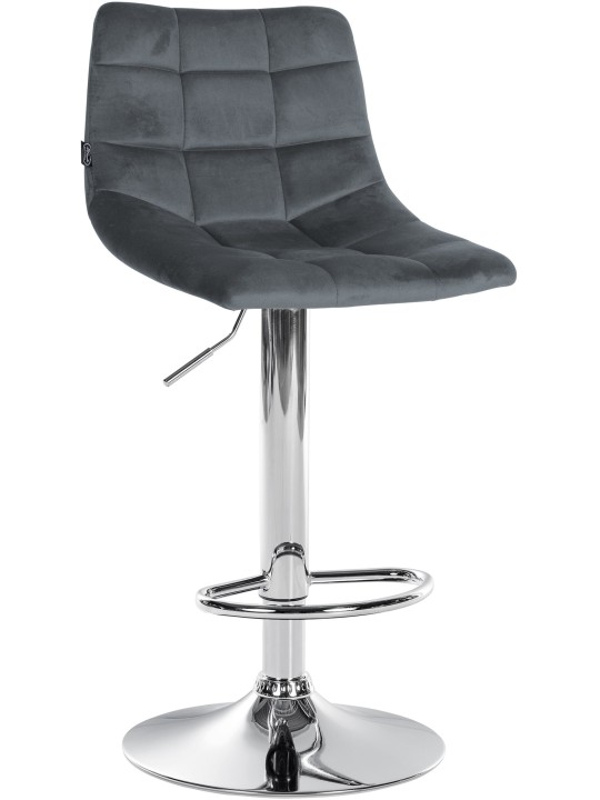 2 db bárszék Jerry bársony króm készlet, sötétszürke