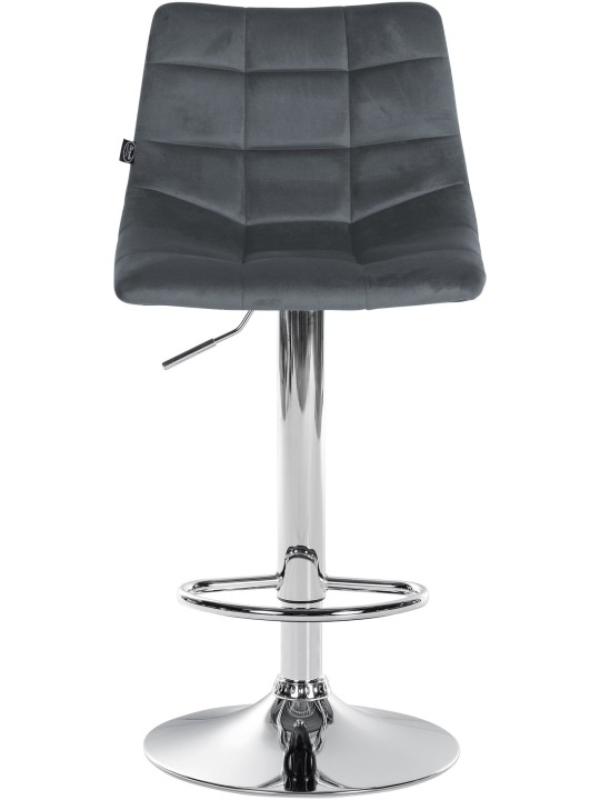 2 db bárszék Jerry bársony króm készlet, sötétszürke