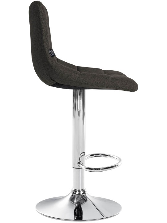 2 db bárszék készlet Jerry króm szövetből, sötétszürke