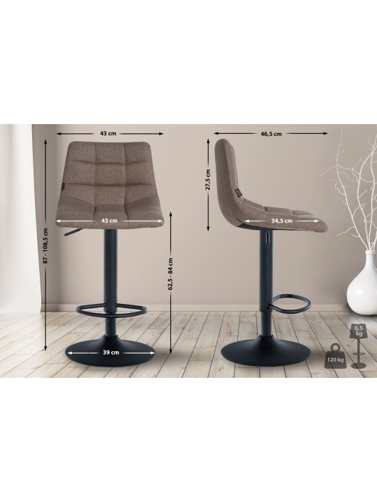 2 db bárszék szett Jerry anyagból, taupe