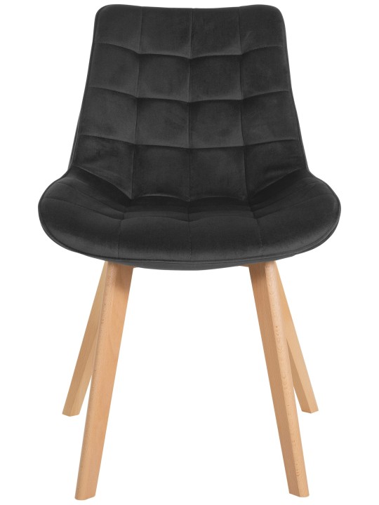 2 db Brook bársony szék készlet, fekete