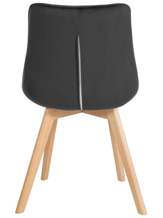 2 db Brook bársony szék készlet, fekete