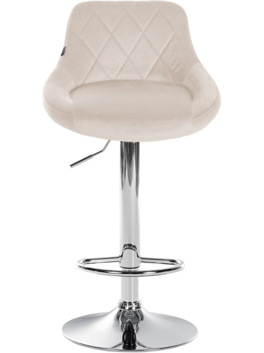 2 db bárszék Lazio bársony króm készlet, krém