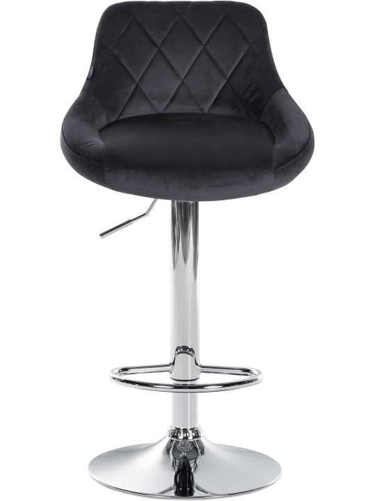 2 db bárszék Lazio bársony króm készlet, sötétszürke