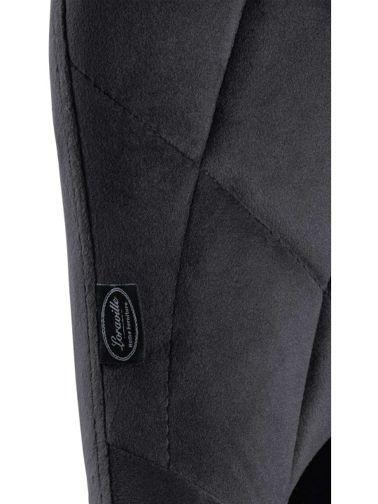 2 db bárszék Lazio bársony króm készlet, sötétszürke