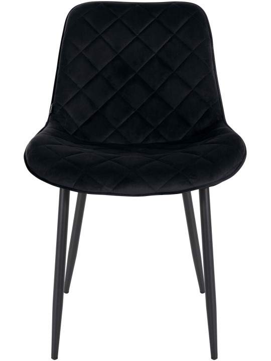 4db székkészlet Springs bársony, fekete