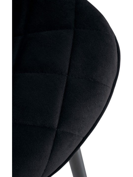 4db székkészlet Springs bársony, fekete