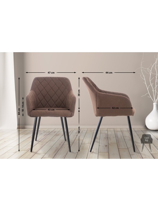 Shila szövet étkezőszék, barna