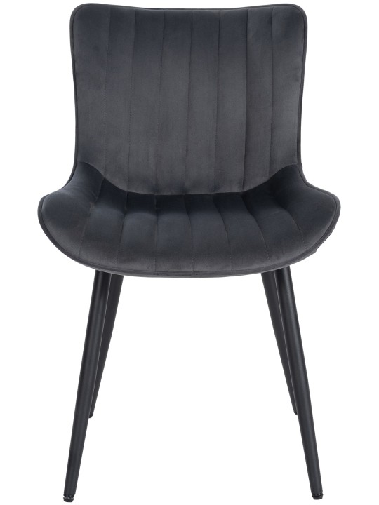 2 db Largo bársony szék készlet, sötétszürke