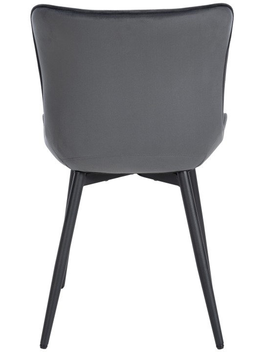 2 db Largo bársony szék készlet, sötétszürke