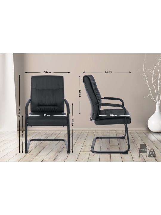 XL látogatói szék Anubis, fekete/fekete