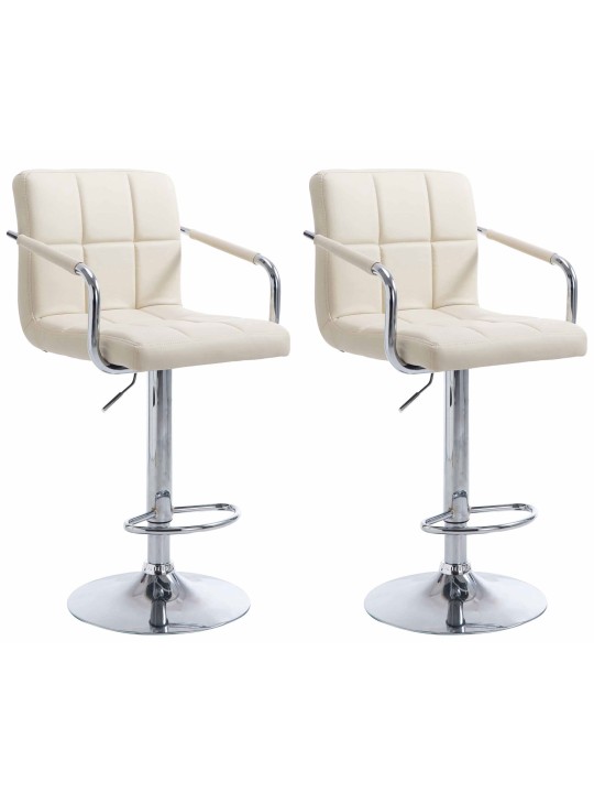 2 db-os bárszék Lucy V2 króm készlet, krém
