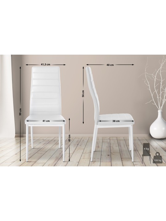 Mayfair műbőr étkezőszék, fehér