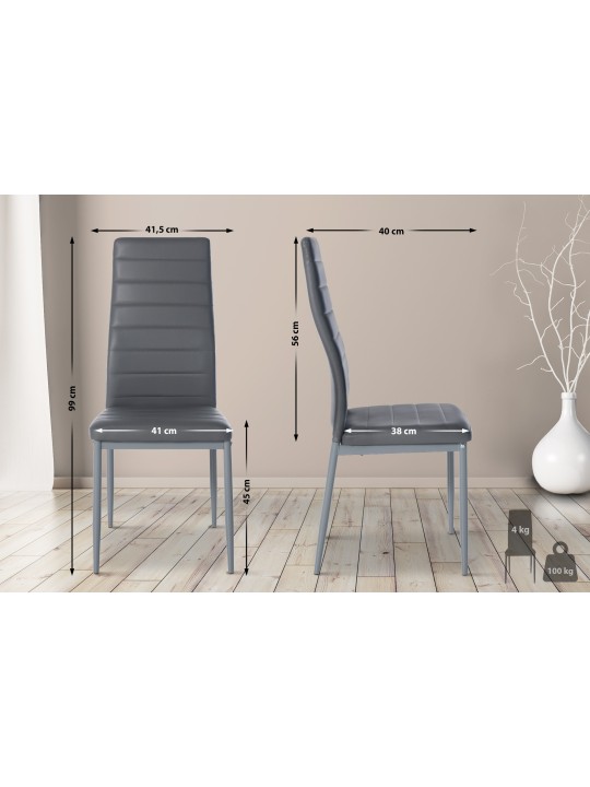 Mayfair műbőr étkezőszék, szürke