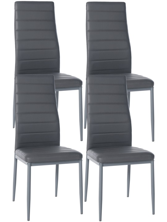 4 db Mayfair műbőr étkezőszék szett, szürke