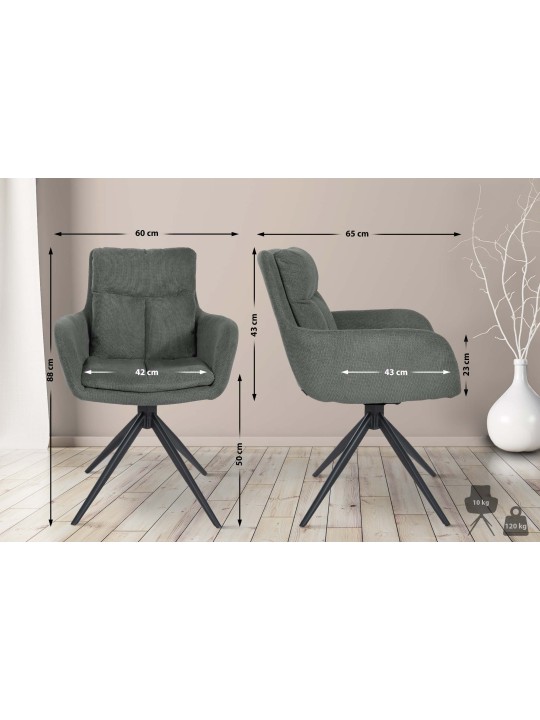 Vilas szövet étkezőszék, szürke