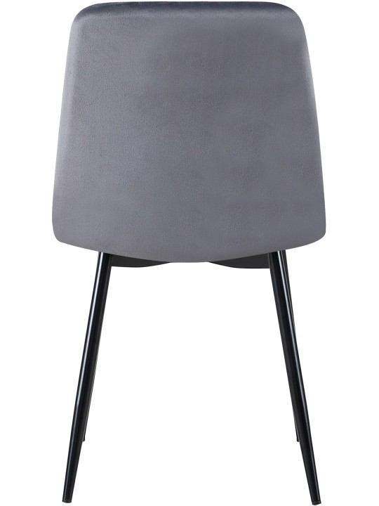 4 db Dijon bársony szék készlet, sötétszürke