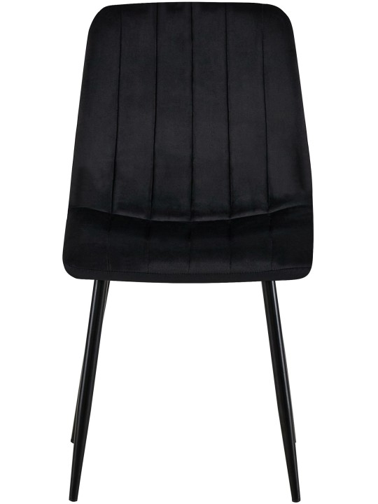 4 db Dijon bársony szék készlet, fekete