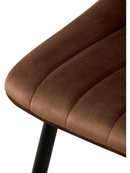 4 db Dijon bársony szék készlet, barna