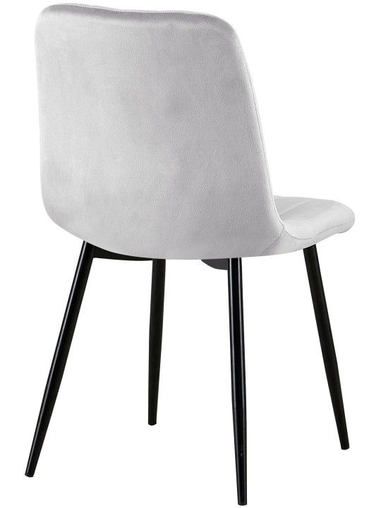 4 db Dijon bársony szék készlet, szürke