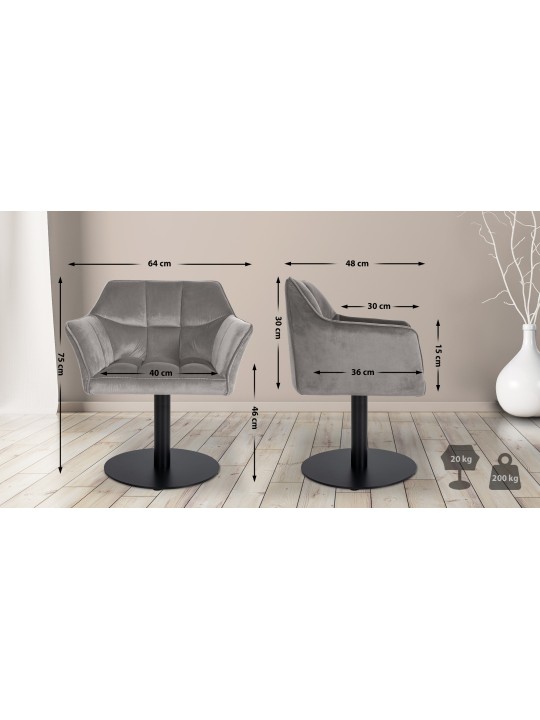 Nyugágy Damaso bársony, szürke