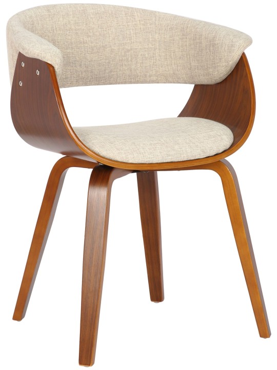 Bruce szövetből álló 2 székből álló készlet, dió/krém